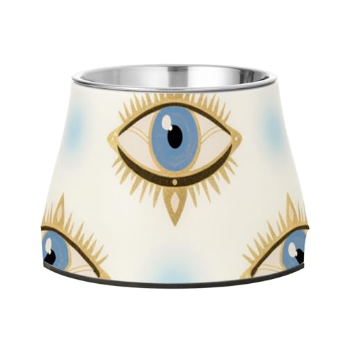 Hundefutter und Wassernapf mit Augenmuster-Design, verbesserter Edelstahl-Katzenfutter für langsames Füttern von Katzen, Schnurrhaar, Müdigkeit Hundefutter und Wassernapf mit Augenmuster-Design, verbesserter Edelstahl-Katzenfutter für langsames Füttern von Katzen, Schnurrhaar, Müdigkeit von Wudan