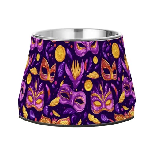 Karneval Münze Hunde Futter Wassernapf mit Ständer Edelstahl Haustiere Futternapf für Hunde Katzen Kaninchen Vögel Schnurrhaare Relief von Wudan
