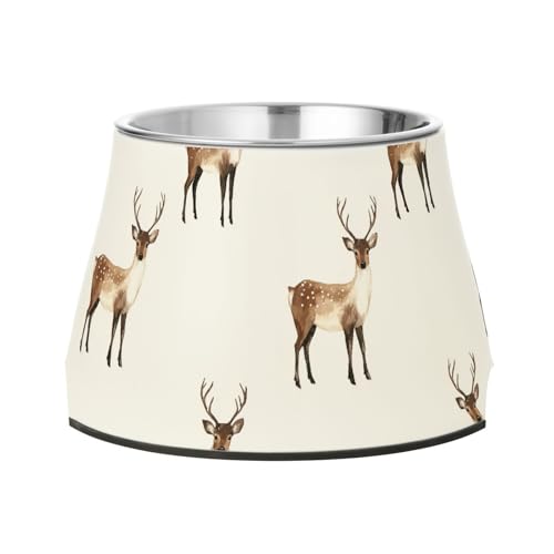 Lustiger minimalistischer Futternapf mit Rentier-Motiv, erhöhter Edelstahl-Katzennapf für kleine Hunde, Schnurrhaarfreundlich Lustiger minimalistischer Futternapf mit Rentier-Motiv, erhöhter Edelstahl-Katzennapf für kleine Hunde, Schnurrhaarfreundlich von Wudan