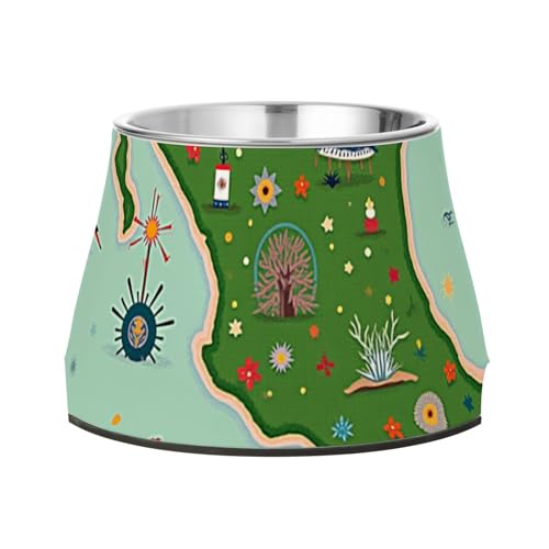 Mexico Map Futternapf für Hunde, rutschfest, Edelstahl, für langsames Füttern, Schnurrhaar, Müdigkeit Mexico Map Futternapf für Hunde, rutschfest, Edelstahl, für langsames Füttern, Schnurrhaar, Müdigkeit von Wudan
