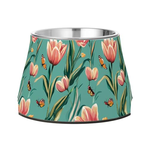 Niedliche Tulpen Haustier-Futternapf, verbesserter Edelstahl, Wassernäpfe für langsames Füttern, Katzen, langsames Fressen Niedliche Tulpen Haustier-Futternapf, verbesserter Edelstahl, Wassernäpfe für langsames Füttern, Katzen, langsames Fressen von Wudan