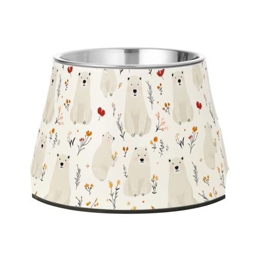 Niedlicher Eisbär-Futternäpfe für Hunde, weiße Hunde, erhöht, Edelstahl, Katzen-Futternäpfe für Hunde, Katzen, Kaninchen, Vögel, Schnurrhaare Niedlicher Eisbär-Futternäpfe für Hunde, weiße Hunde, erhöht, Edelstahl, Katzen-Futternäpfe für Hunde, Katzen, Kaninchen, Vögel, Schnurrhaare von Wudan