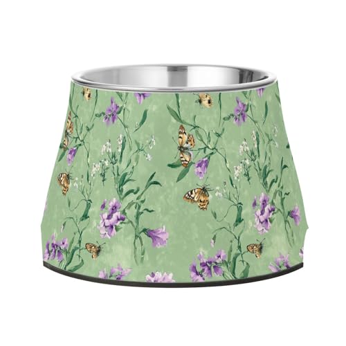 Niedlicher Phlox Wassernapf für Hunde, Salbeigrün, erhöhter Edelstahlnapf, für langsames Füttern, Katzen, Schnurrhaar, Linderung Niedlicher Phlox Wassernapf für Hunde, Salbeigrün, erhöhter Edelstahlnapf, für langsames Füttern, Katzen, Schnurrhaar, Linderung von Wudan