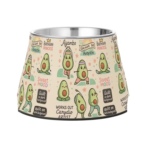 Niedliches Avocado-Yoga-Aufkleber-Set, erhöhte Futternäpfe für Haustiere, rutschfest, Edelstahl, Katzen, einfache Schalen für kleine Hunde, Schnurrhaar, Entlastung Niedliches Avocado-Yoga-Aufkleber-Set, erhöhte Futternäpfe für Haustiere, rutschfest, Edelstahl, Katzen, einfache Schalen für kleine Hunde, Schnurrhaar, Entlastung von Wudan