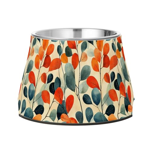 Retro-Eukalyptusblatt-Schalen für Haustiere, rutschfest, Edelstahl, Katzennäpfe für mittelgroße Hunde, Schnurrhaar, Müdigkeit Retro-Eukalyptusblatt-Schalen für Haustiere, rutschfest, Edelstahl, Katzennäpfe für mittelgroße Hunde, Schnurrhaar, Müdigkeit von Wudan