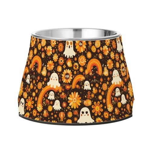 Retro Hippie Halloween Gänseblümchen Zombie Regenbogen Schüssel für Haustiere rutschfeste Edelstahl Haustiere Basic Schalen für langsames Fressen von Hunden Retro Hippie Halloween Gänseblümchen Zombie Regenbogen Schüssel für Haustiere rutschfeste Edelstahl Haustiere Basic Schalen für langsames Fressen von Hunden von Wudan