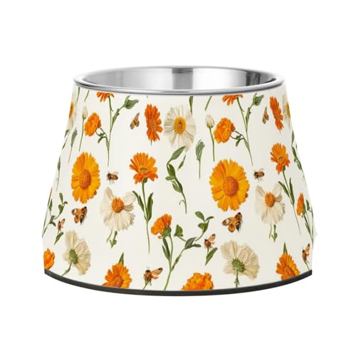 Rustikale Calendula Wassernapf für Haustiere, erhöhter Wassernapf, Edelstahl, für langsames Füttern, für langsames Füttern, bequeme Fütterung Rustikale Calendula Wassernapf für Haustiere, erhöhter Wassernapf, Edelstahl, für langsames Füttern, für langsames Füttern, bequeme Fütterung von Wudan