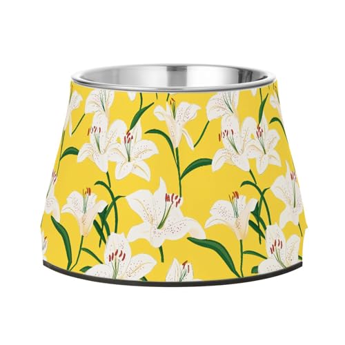 Safari Lily Futternäpfe für Hunde, erhöhter Edelstahl, für langsames Füttern, Katzen, bequemes Füttern von Wudan