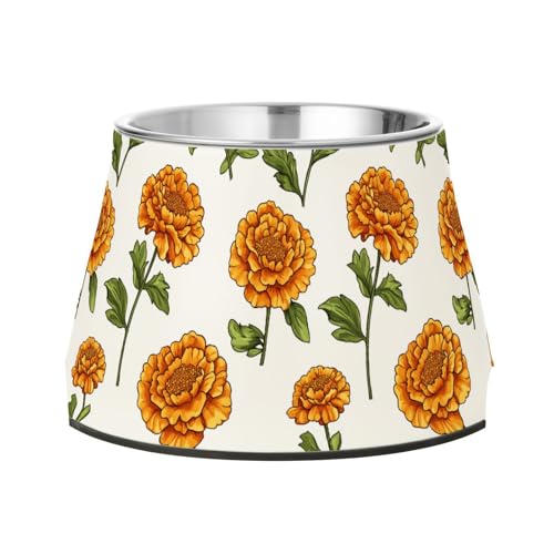 Safari Ringelblumen-Futternapf mit Ständer, Edelstahl, Katzen-Futternapf für kleine Haustiere, Schnurrhaar-freundlich, Weiß von Wudan