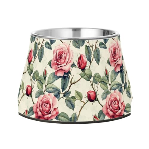 Spring Flowers Wassernapf für Hunde, Rose, rutschfest, Edelstahl, für Hunde, Katzen, Kaninchen, Vögel, Schnurrhaar, Linderung Spring Flowers Wassernapf für Hunde, Rose, rutschfest, Edelstahl, für Hunde, Katzen, Kaninchen, Vögel, Schnurrhaar, Linderung von Wudan