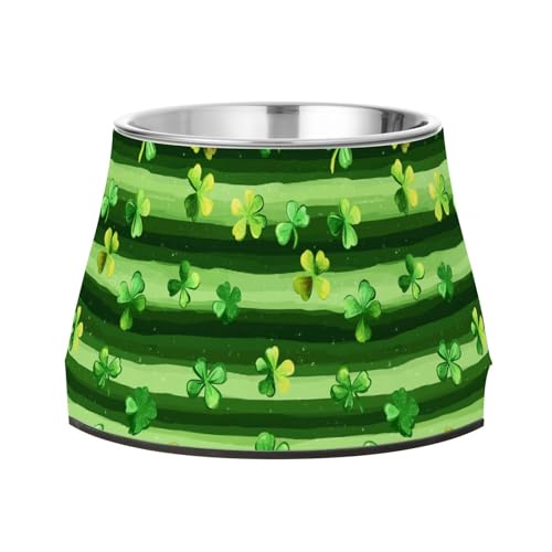 St.Patrick's Fressnapf für Haustiere, Edelstahl, Grün mit Kleeblättern und Streifen, für Haustiere, für Haustiere geeignet, für Haustiere St.Patrick's Fressnapf für Haustiere, Edelstahl, Grün mit Kleeblättern und Streifen, für Haustiere, für Haustiere geeignet, für Haustiere von Wudan