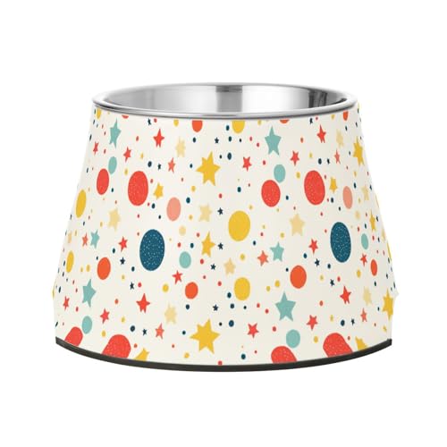Stars and Circles Wassernapf, erhöhter Wassernapf, rutschfest, Edelstahl, Katzenfutter für kleine Haustiere, Weiß Stars and Circles Wassernapf, erhöhter Wassernapf, rutschfest, Edelstahl, Katzenfutter für kleine Haustiere, Weiß von Wudan