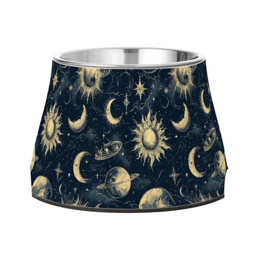 Sun Moon Galaxy Navy Napf für Haustiere, rutschfest, Edelstahl, erhöhter Katzennapf für Hunde, Katzen, Kaninchen, Vögel, Schnurrhaare Sun Moon Galaxy Navy Napf für Haustiere, rutschfest, Edelstahl, erhöhter Katzennapf für Hunde, Katzen, Kaninchen, Vögel, Schnurrhaare von Wudan