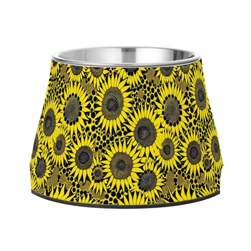 Sunflower Yayoi Kusama Kontinuierliche Näpfe für Haustiere, verbesserter Edelstahl, erhöhte Katzennäpfe für geliebtes Haustier, langsames Fressen Sunflower Yayoi Kusama Kontinuierliche Näpfe für Haustiere, verbesserter Edelstahl, erhöhte Katzennäpfe für geliebtes Haustier, langsames Fressen von Wudan
