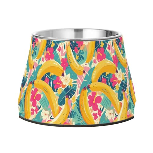 Sweet Banana and Leaves Hundenapf mit Ständer, Edelstahl, Wassernapf für kleine Haustiere, Schnurrhaar, Müdigkeit Sweet Banana and Leaves Hundenapf mit Ständer, Edelstahl, Wassernapf für kleine Haustiere, Schnurrhaar, Müdigkeit von Wudan
