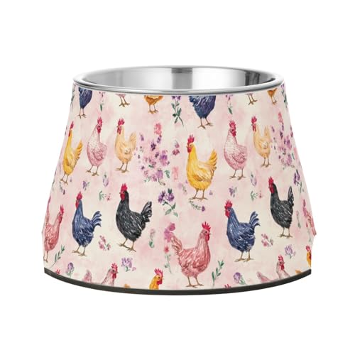 Sweet Bantam Wassernapf für Hunde mit Huhn, erhöhter Edelstahl-Katzen-Futternapf für langsames Füttern von Hunden, Schnurrhaar, Müdigkeit Sweet Bantam Wassernapf für Hunde mit Huhn, erhöhter Edelstahl-Katzen-Futternapf für langsames Füttern von Hunden, Schnurrhaar, Müdigkeit von Wudan