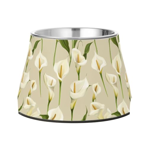 Sweet Calla Lily Neutraler Futternapf für Hunde, verbesserter Edelstahl, Katzenfutter für kleine Hunde, Schnurrhaar, Müdigkeit Sweet Calla Lily Neutraler Futternapf für Hunde, verbesserter Edelstahl, Katzenfutter für kleine Hunde, Schnurrhaar, Müdigkeit von Wudan