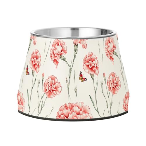 Sweet Carnation Futternäpfe für Haustiere, rutschfest, Edelstahl, Katzenfutter für geliebtes Haustier, langsames Fressen, Weiß Sweet Carnation Futternäpfe für Haustiere, rutschfest, Edelstahl, Katzenfutter für geliebtes Haustier, langsames Fressen, Weiß von Wudan