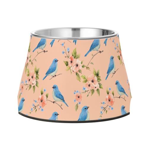 Sweet Indigo Vogel-Futterstation für Hunde, rutschfest, Edelstahl, erhöhter Katzennapf für langsames Füttern, für langsame Fütterung, für Hunde, Schnurrhaare von Wudan