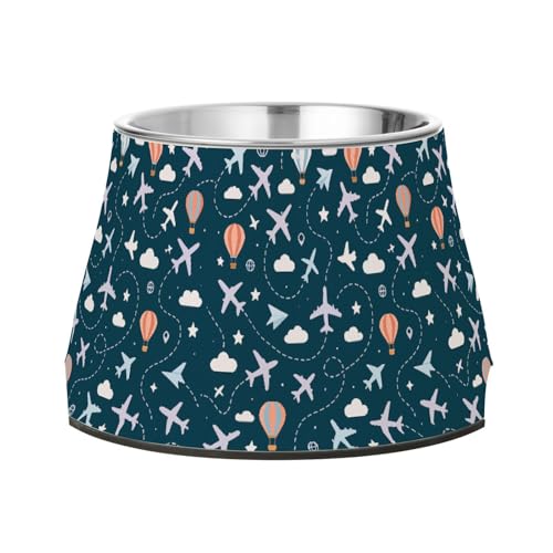 Travel The World Wassernapf für Hunde, Flugzeuge, mit Ständer, Edelstahl-Futterstation, Haustiernapf für liebenswerte Haustier-Schnurrhaare Travel The World Wassernapf für Hunde, Flugzeuge, mit Ständer, Edelstahl-Futterstation, Haustiernapf für liebenswerte Haustier-Schnurrhaare von Wudan