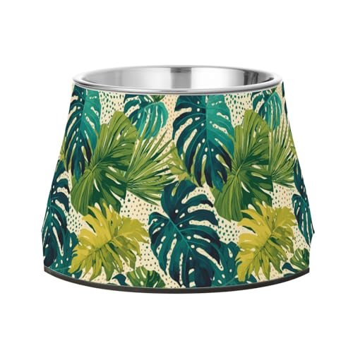 Tropial Palm Leaves Futternapf für Hunde, rutschfest, Edelstahl, Futternapf für mittelgroße Hunde, bequemes Füttern Tropial Palm Leaves Futternapf für Hunde, rutschfest, Edelstahl, Futternapf für mittelgroße Hunde, bequemes Füttern von Wudan