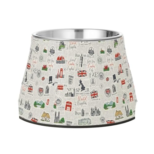 UK Zeitung Retro Hunde Wassernapf Erhöhter Edelstahl Erhöhte Katzennäpfe für langsames Füttern Katzen verlangsamen Fressen UK Zeitung Retro Hunde Wassernapf Erhöhter Edelstahl Erhöhte Katzennäpfe für langsames Füttern Katzen verlangsamen Fressen von Wudan