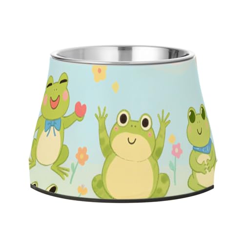 Wasser- und Futternäpfe mit Froschmuster, verbesserter Edelstahl, Katzen-Futternäpfe für Haustiere, Schnurrhaare Wasser- und Futternäpfe mit Froschmuster, verbesserter Edelstahl, Katzen-Futternäpfe für Haustiere, Schnurrhaare von Wudan