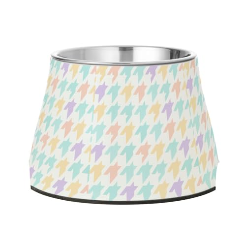 Wasser- und Futternapf mit Ständer, bunt, Hahnentrittmuster, Edelstahl, für Hunde, Katzen, Kaninchen, Vögel, Schnurrhaar, Müdigkeit Wasser- und Futternapf mit Ständer, bunt, Hahnentrittmuster, Edelstahl, für Hunde, Katzen, Kaninchen, Vögel, Schnurrhaar, Müdigkeit von Wudan