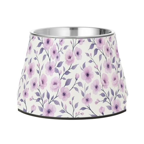 Wasserfarbene, violette Blumennäpfe für Hunde, erhöhter Edelstahl-Wassernapf für Hunde, Katzen, Kaninchen, Vögel, Schnurrhaar, Linderung Wasserfarbene, violette Blumennäpfe für Hunde, erhöhter Edelstahl-Wassernapf für Hunde, Katzen, Kaninchen, Vögel, Schnurrhaar, Linderung von Wudan