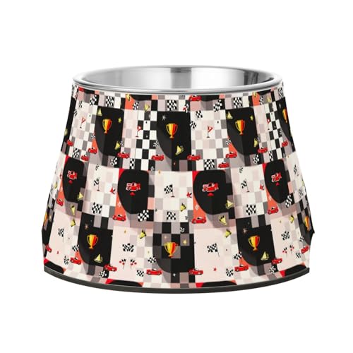 Wassernäpfe für Hunde, rutschfest, Edelstahl, für mittelgroße Hunde, Rot / Schwarz von Wudan