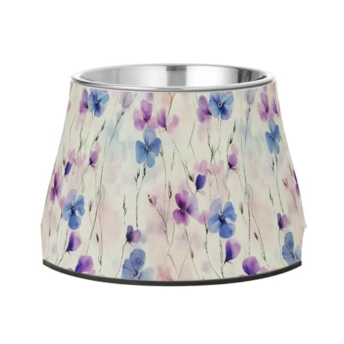 Wassernapf für Haustiere, rutschfest, Edelstahl, für langsames Füttern, für langsame Fütterung, Müdigkeit von Hunden, Schnurrhaar, Violett / Blau von Wudan