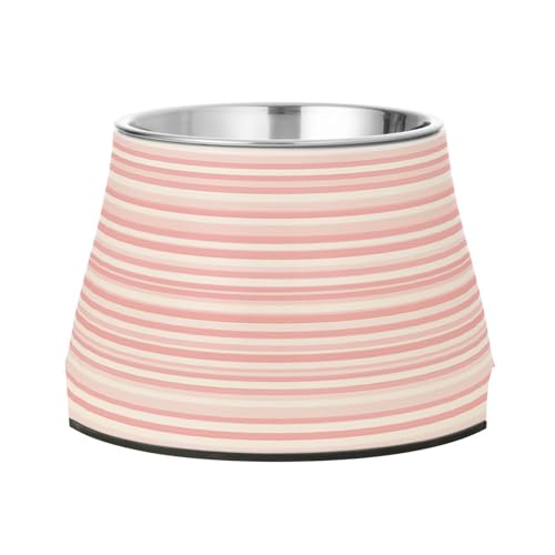 Wassernapf mit Ständer, Edelstahl, gestreift, Rosa Wassernapf mit Ständer, Edelstahl, gestreift, Rosa von Wudan
