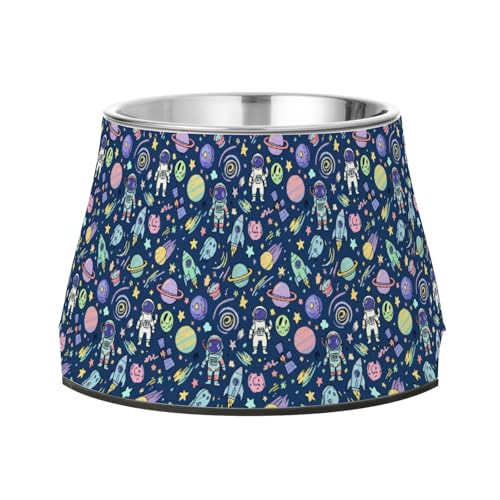 Weltraum-Cartoon-Näpfe für Hunde, rutschfest, Edelstahl, Katzenfutter für liebenswertes Haustier, bequemes Füttern Weltraum-Cartoon-Näpfe für Hunde, rutschfest, Edelstahl, Katzenfutter für liebenswertes Haustier, bequemes Füttern von Wudan