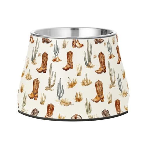 Western Cowboy Boho Kaktus Stiefel Schalen für Hunde Enhanced Edelstahl Katze Futternäpfe für Hunde Katzen Kaninchen Vögel Schnurrhaare freundlich Western Cowboy Boho Kaktus Stiefel Schalen für Hunde Enhanced Edelstahl Katze Futternäpfe für Hunde Katzen Kaninchen Vögel Schnurrhaare freundlich von Wudan