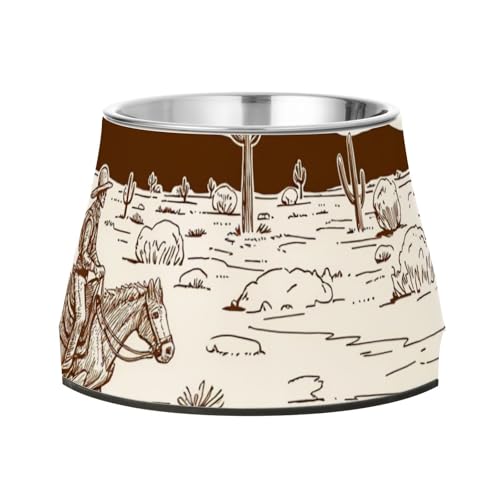 Western Desert Erhöhter Haustier-Wassernapf mit Ständer, Edelstahl, Katzen-Futternäpfe für langsames Füttern, Schnurrhaarfreundlich Western Desert Erhöhter Haustier-Wassernapf mit Ständer, Edelstahl, Katzen-Futternäpfe für langsames Füttern, Schnurrhaarfreundlich von Wudan