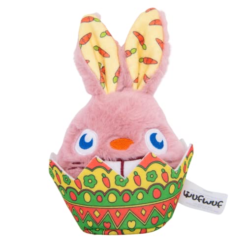 WufWuf Hase in der Eierschale | Quietschendes interaktives Plüsch-Hundespielzeug mit Ostermotiv | groß von WufWuf