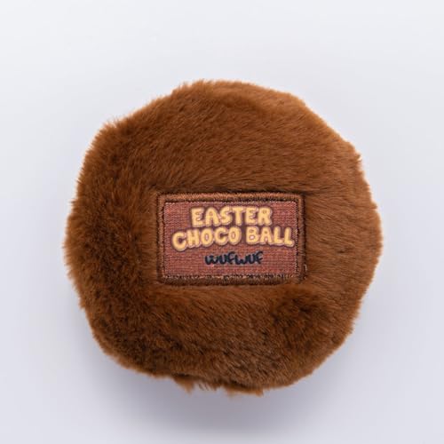 WufWuf Oster-Plüsch-Hundespielzeug, Choco-Ball, weich, langlebig und lustig, zum Spielen inspiriert von WufWuf