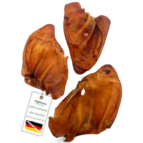 Schweineohren für Hunde, 200 Stück, 100% natürlich, getrocknete Schweineohren, Barf Leckerli von WuffSnacks von WuffSnacks