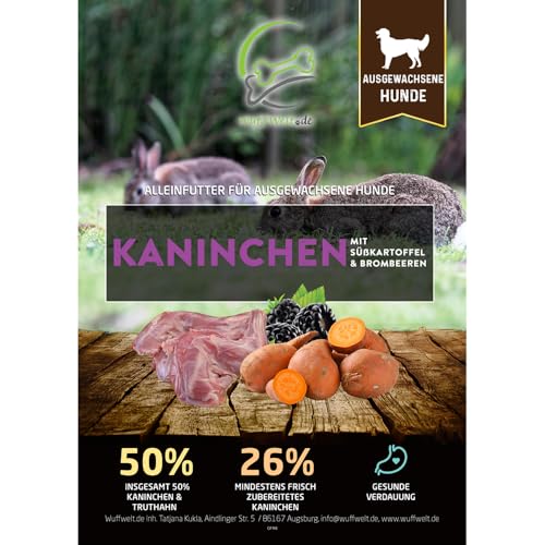 Wuffwelt Trockenfutter Kaninchen mit Süßkartoffel & Brombeere 2kg von WuffWelt.de