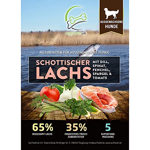 Wuffwelt Trockenfutter Schottischer Lachs mit Dill, Spinat, Fenchel, Spargel & Tomate 2,0kg von WuffWelt.de