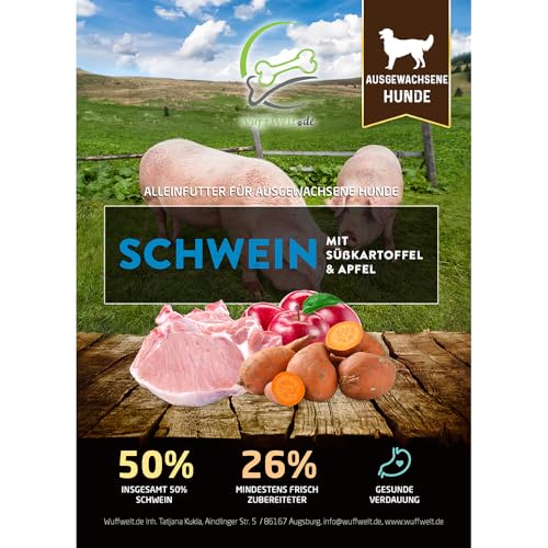 Wuffwelt Trockenfutter Schwein mit Süßkartoffel & Apfel 2kg hypoallergen von WuffWelt.de