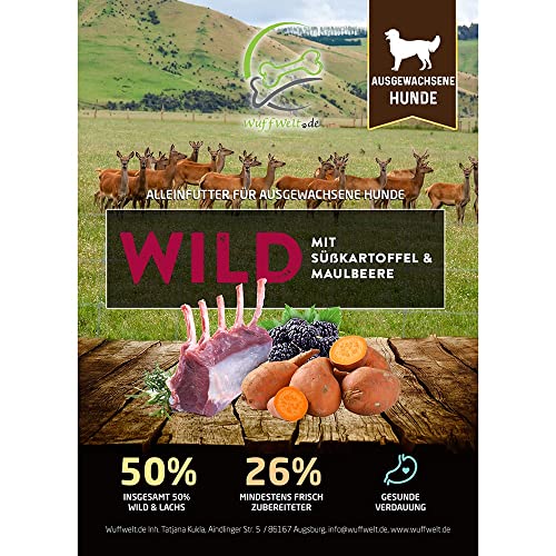 Wuffwelt Trockenfutter Wild mit Süßkartoffel & Maulbeere 2,0kg von WuffWelt.de