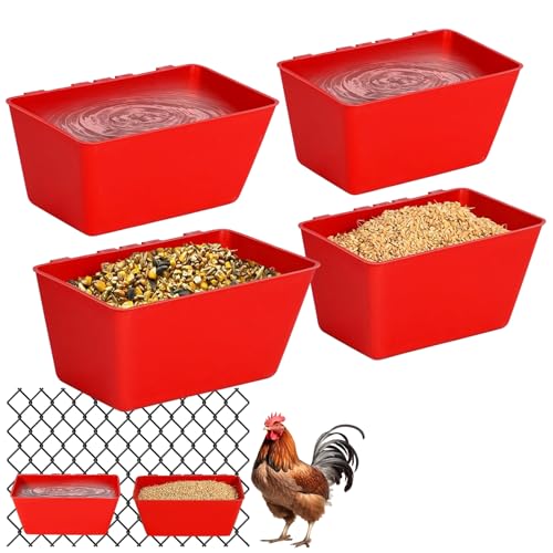 4 Stück Futterspender Hühner, 2.5 Quart hängender futterautomat hühner, Geflügel Futtertrog, kükentränke, für Hühner Enten Gänse Taube (4pc) von Wuhuarou
