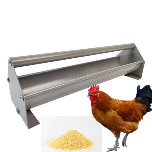 Futtertrog Hühner Metall, hühner futtertrog, futtertrog für geflügel, Futterautomat für Hühner Geflügel Enten, Passend für Hühner-, Enten- und Gänsefutterautomaten (100cm) von Wuhuarou