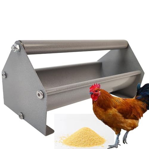 Futtertrog Hühner Metall, hühner futtertrog, futtertrog für geflügel, Futterautomat für Hühner Geflügel Enten, Passend für Hühner-, Enten- und Gänsefutterautomaten (20cm) von Wuhuarou