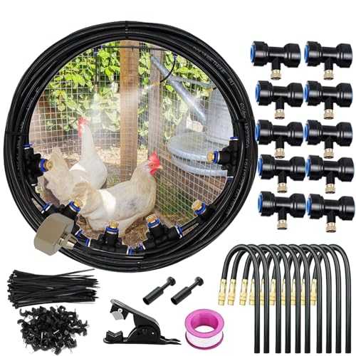 Hühnerstall sprühnebelanlage, 10 m Sprühschlauch mit 10 verstellbaren Messing-Sprühdüsen, Outdoor-Hühnerstall-Kühlsystem, geeignet für Hühnerstall, Terrasse, Garten, sprühnebel kühlung Hühnerstall sprühnebelanlage, 10 m Sprühschlauch mit 10 verstellbaren Messing-Sprühdüsen, Outdoor-Hühnerstall-Kühlsystem, geeignet für Hühnerstall, Terrasse, Garten, sprühnebel kühlung von Wuhuarou