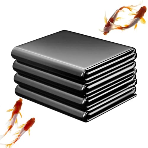 Wujgbnhg Flexibel Dichtungsfolie HDPE Teichplane, Schwarz Teichfolien, wasserdichte Teichfolie, Teichfolien Zuschnitt Schwarz HDPE für Gärten, Pools, Membran, verstärkte Landschaftsgestaltung von Wujgbnhg