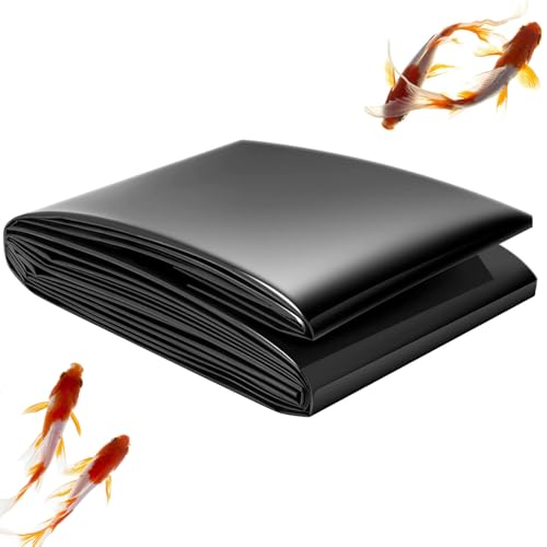 Wujgbnhg Flexible Teichfelle Teichfolie, Gartenteich Teichplane, robuste Membran für Bachläufe, Schwarz HDPE Teichfolien Schwerlast, Schwimmteich Folie für Teiche Koi Teiche Wassergärten Brunnen von Wujgbnhg