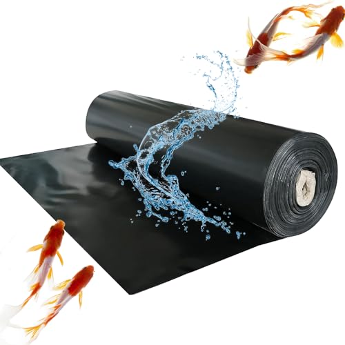 Wujgbnhg große Fischteichfolie, Flexibel Dichtungsfolie HDPE Teichplane, Schwarze Fischteichfolie, Wassergarten Fisch Teichmembran, Undurchlässig Teichmembran Für Teiche, Flüsse Fontänen von Wujgbnhg