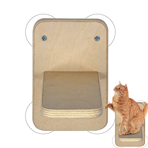 Katzen-Sitzstange Fenster – Holz-Kätzchen-Fensterregal – Haustier-Sitzbett für große Katzen & Kätzchen – zum Sonnenbaden, Nickerchen & Überblick von Wukesify